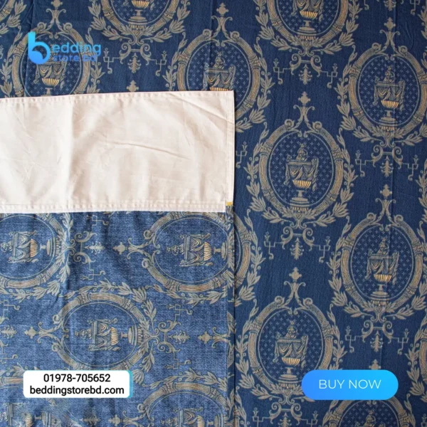 Navy Trophy Print Bed Sheet (3)