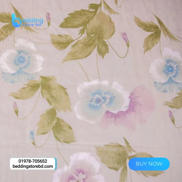 Off White Printed Bed Sheet (2)