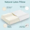 Durable natural latex pillow that retains shape without flattening for long-lasting comfort