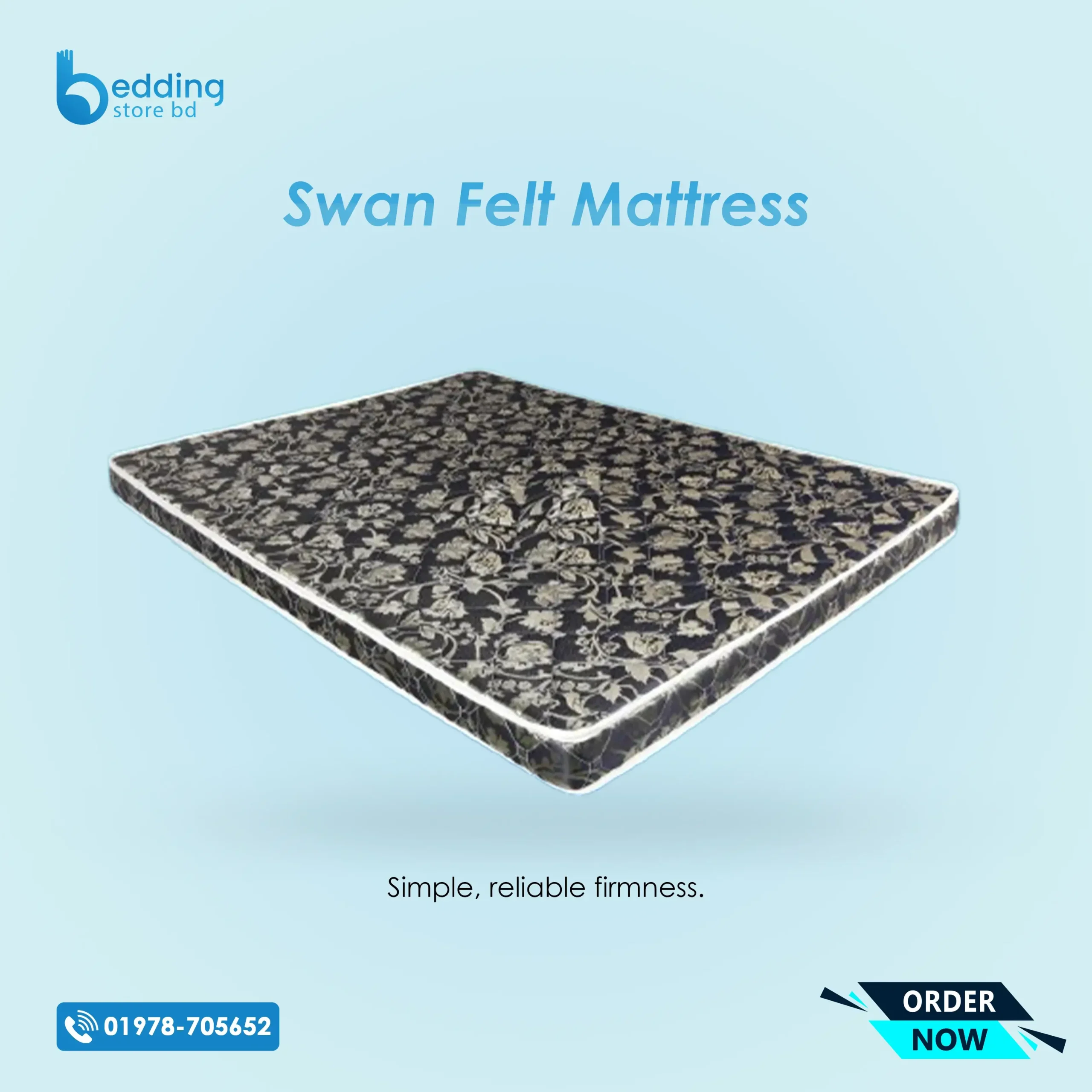 Swan Felt Mattress Best top view with premium felt layers for back pain relief