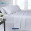 Luxury white stripe bed sheet with premium satin weave
