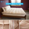 Hypoallergenic zoom cotton panels in breathable organic mattress topper
