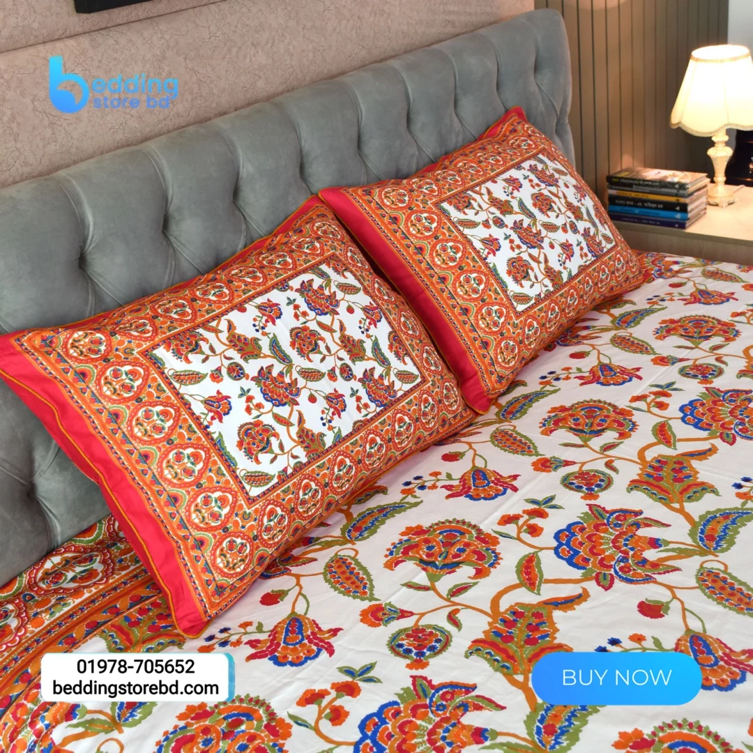 Blossom Dreams Print Bed Sheet – Persian Red