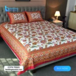 Blossom Dreams Print Bed Sheet – Persian Red (4)