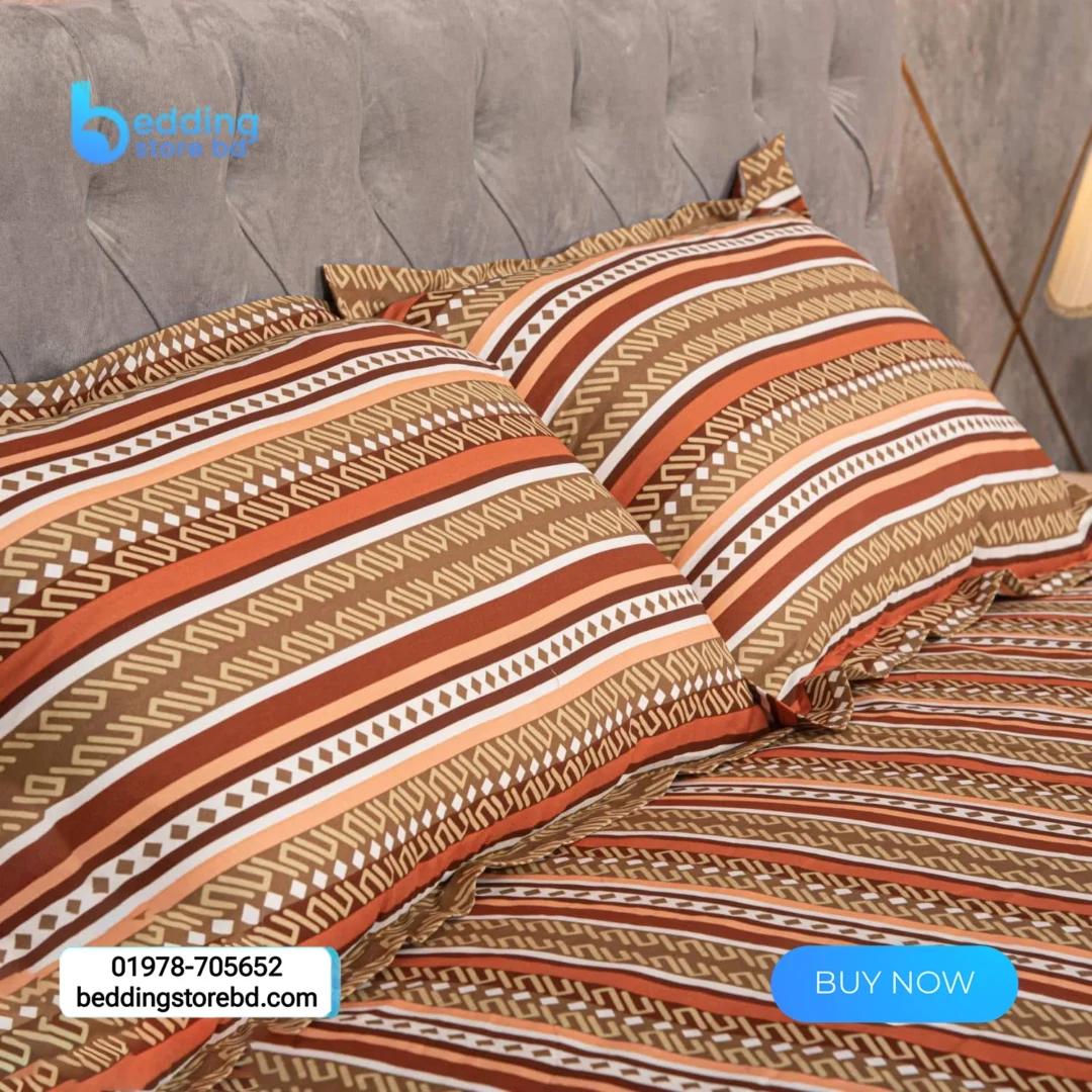 Brown Stripe Printed Bedsheet