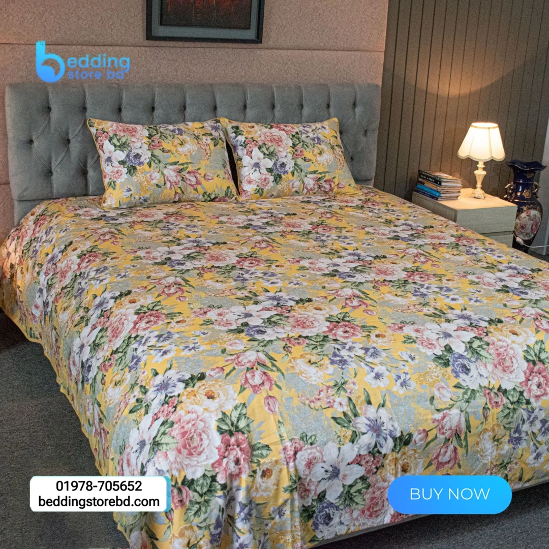 Monsoon Blooms Bedsheet – Yellow