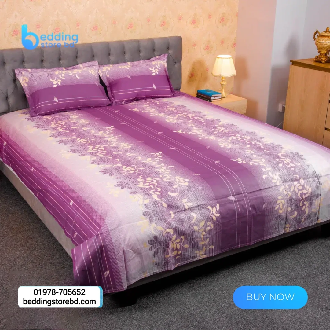 Purple Print Bed Sheet