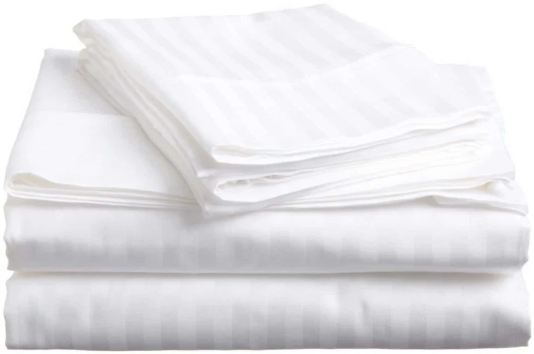 Solid White Stripe Bedsheet (3)