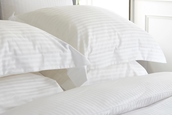 Solid White Stripe Bedsheet