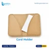 Slim minimalist leather card holder in professional tan brown