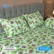 China Rose Print Bed Sheet – Green