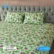 China Rose Print Bed Sheet – Green