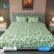 China Rose Print Bed Sheet – Green