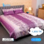 White Blue Print Bed Sheet