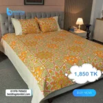 Heritage Harmony – Alpana Print Bedsheet – Orange