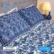 White Blue Print Bed Sheet