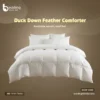 Premium duck down feather comforter fluffy white duvet with 650+ fill power on luxurious bed