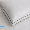 Durable twin border stitching on premium cotton pillow maintaining shape