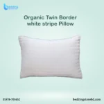 Organic Twin Border white stripe Pillow