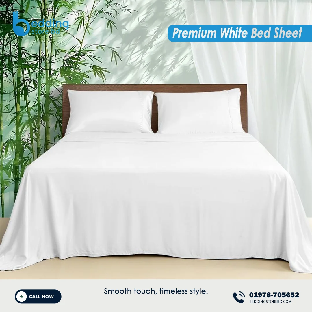 Premium white bed sheet for luxury hotel feel