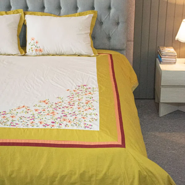 Yellow Dream Embroidery Bed Sheet - Image 3