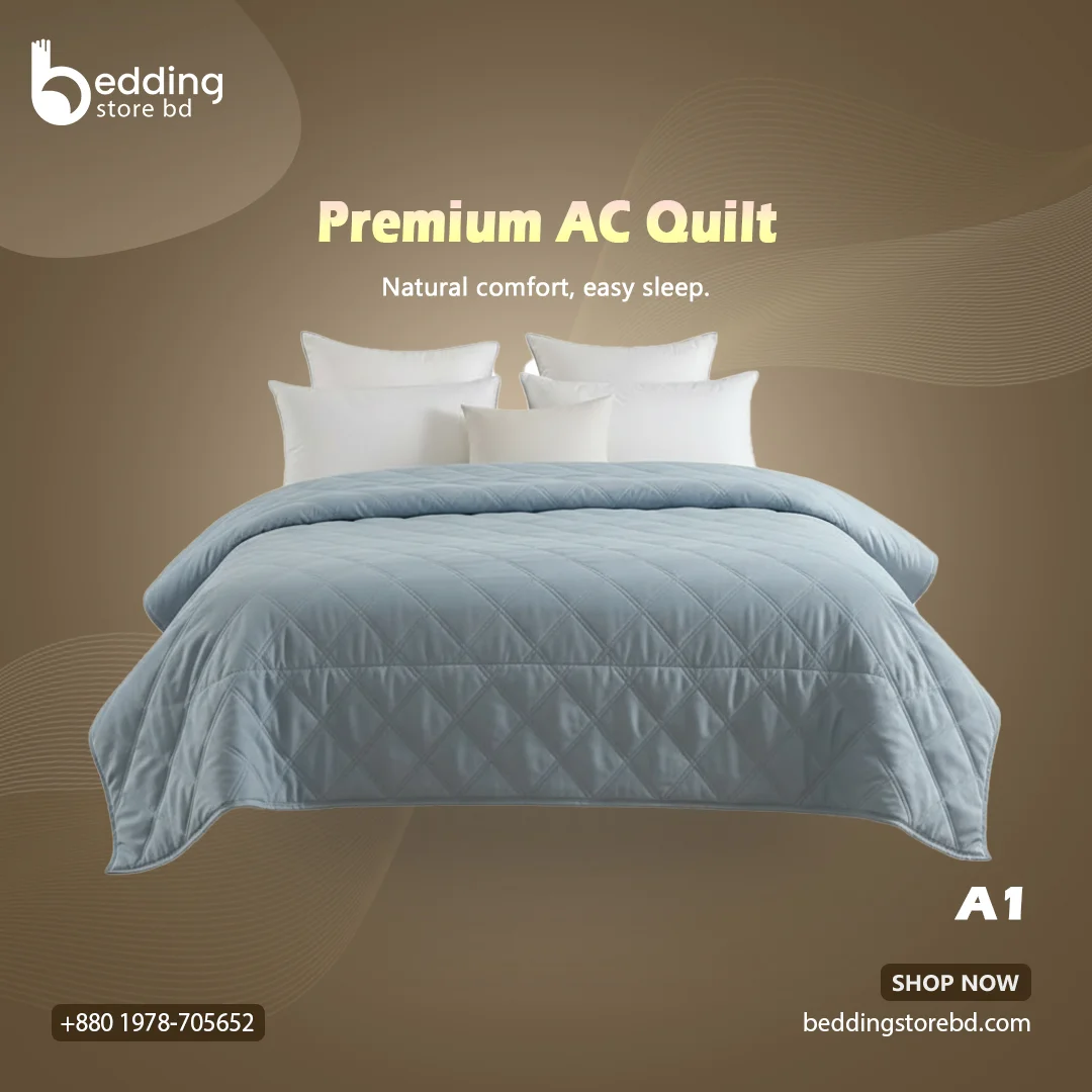Breathable cotton microfiber fabric and soft cotton filling in Premium AC Quilt Urban Ash
