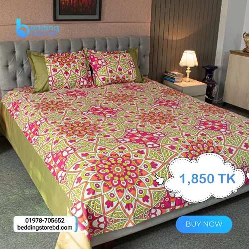 Heritage Harmony Alpana Print Bedsheet Magenta