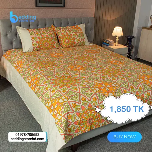Heritage Harmony Alpana Print Bedsheet Orange