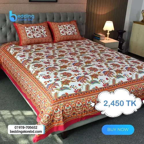 Blossom Dreams Print Bed Sheet Persian Red
