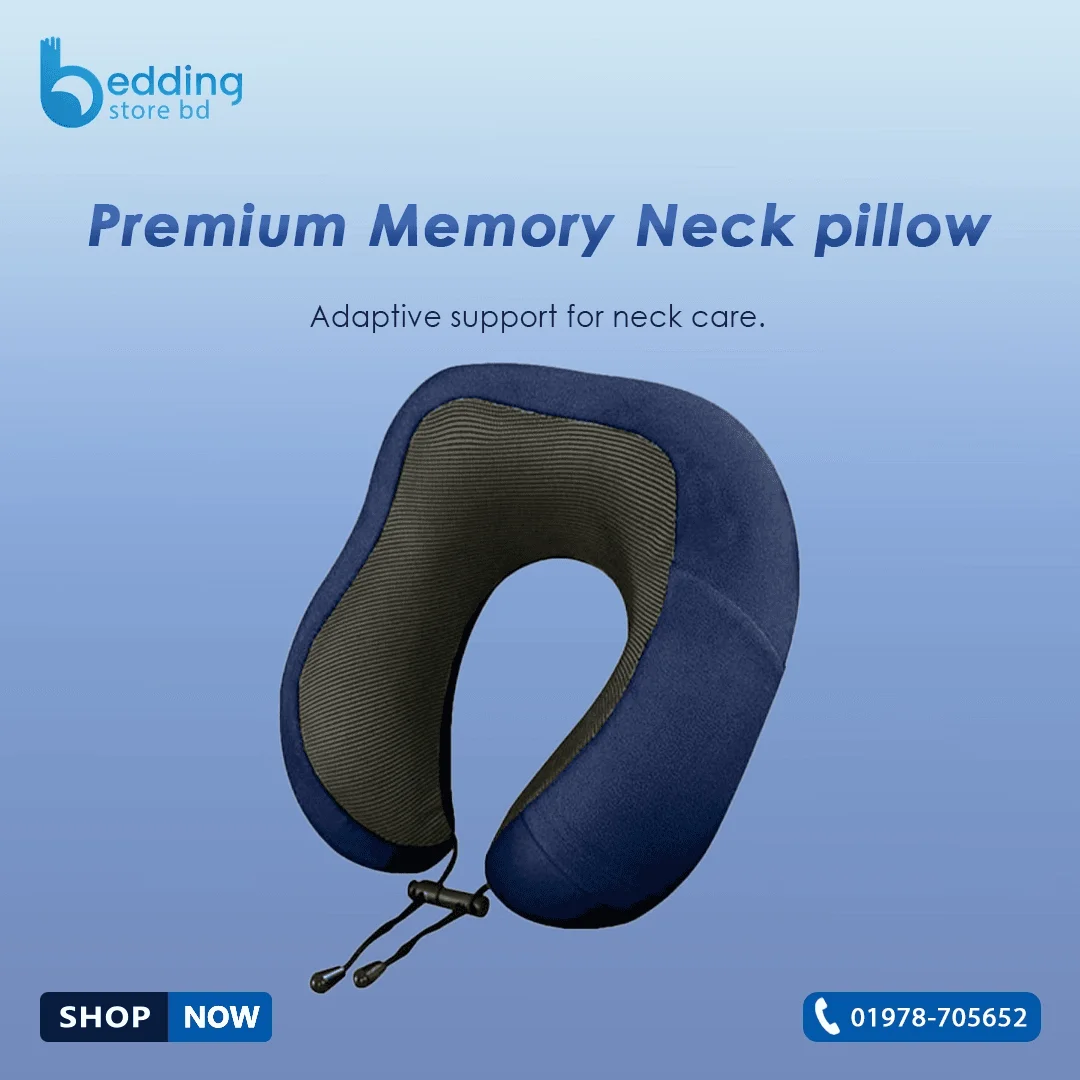 Premium memory foam neck pillow with ergonomic U-shape design