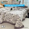 Premium chenille bed cover exclusive with plush velvet-like texture and glossy shine