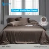 Tencel sateen bed sheet in sophisticated neutral or vibrant color