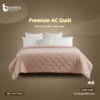 Breathable cotton microfiber fabric on durable shrink-resistant Premium AC Quilt vanilla beige color.