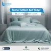 Premium Tencel silk bed sheet in Starry Blue with silky smooth satin weave