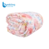 Breathable cotton fabric and thick microfiber padding in floral print quilted comforter