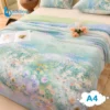 Breathable moisture-wicking ice cool comforter floral meadow providing sweat-free sleep