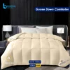 Fluffy goose down duvet providing lightweight warmth and comfort on luxurious bedding