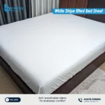 Premium White Stripe Fitted Sheet - High-Quality Elastic Fit | Bedding Store BD