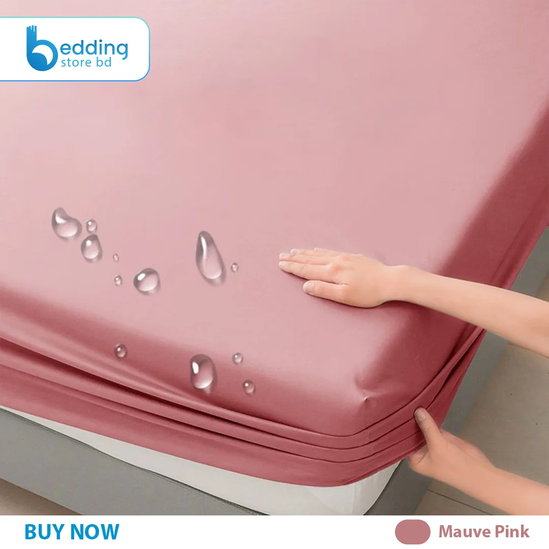 Imported Waterproof Fitted Sheet - Mauve Pink