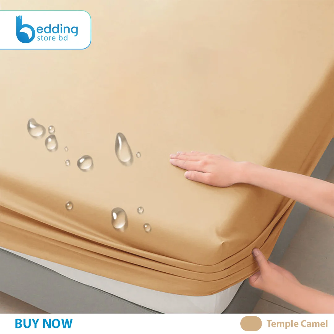 Imported Waterproof Fitted Sheet - Temple Camel