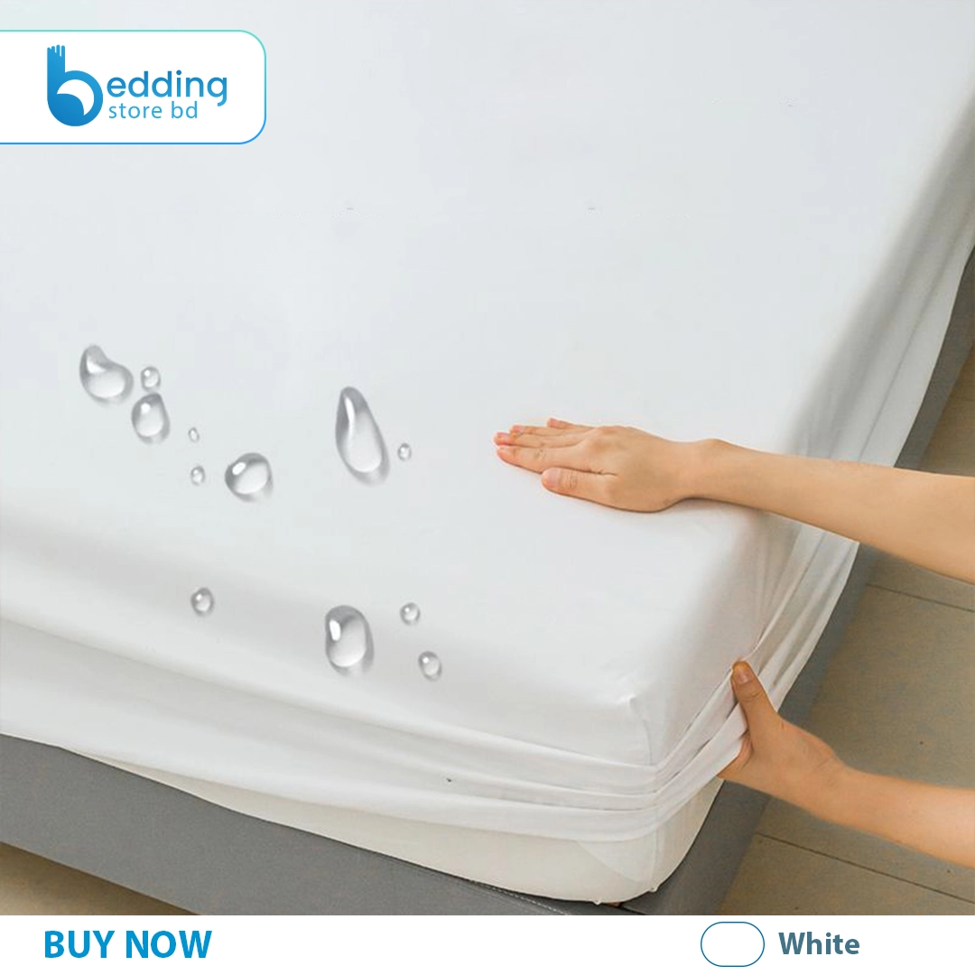 Imported Waterproof Fitted Sheet - White