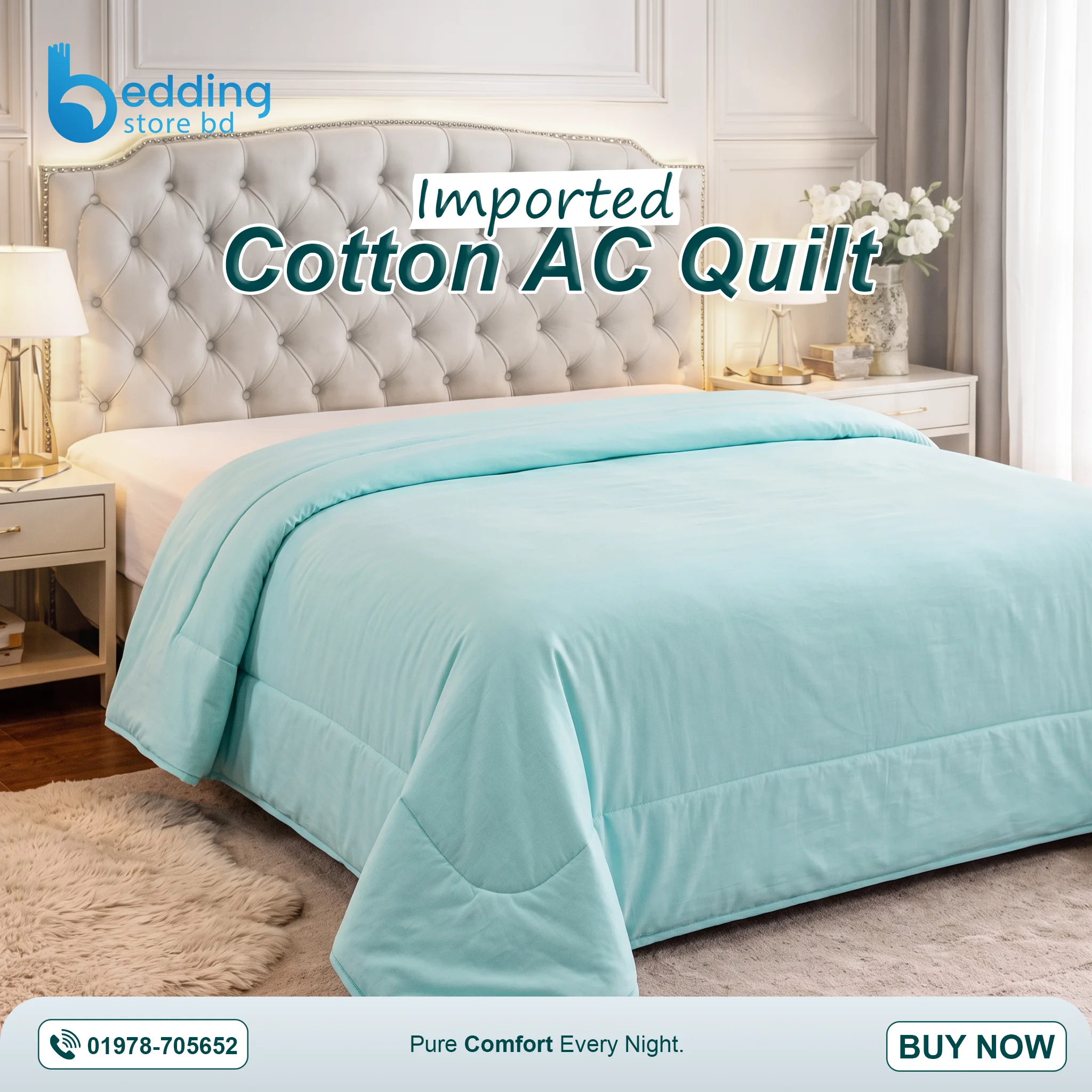 Imported Cotton AC Quilt | Ultra-Soft Lightweight Summer Blanket